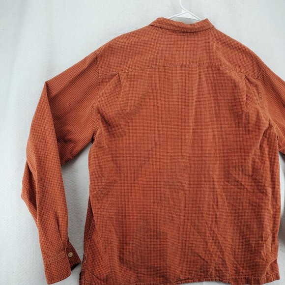 Abercrombie and Fitch Shirt Men's Casual Long Sleeve Button Up Check Orange XL - Picture 11 of 12